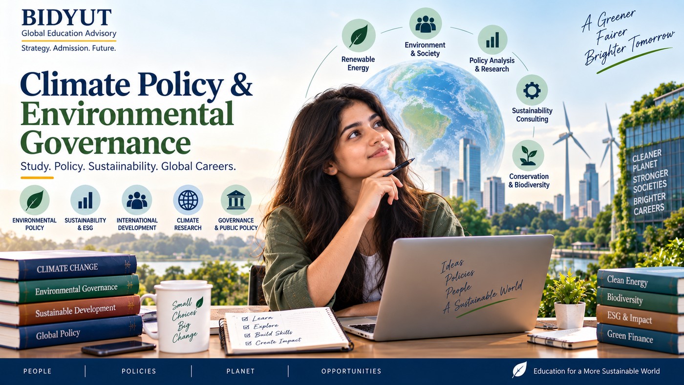 Indian student exploring climate policy & environmental governance study and career options