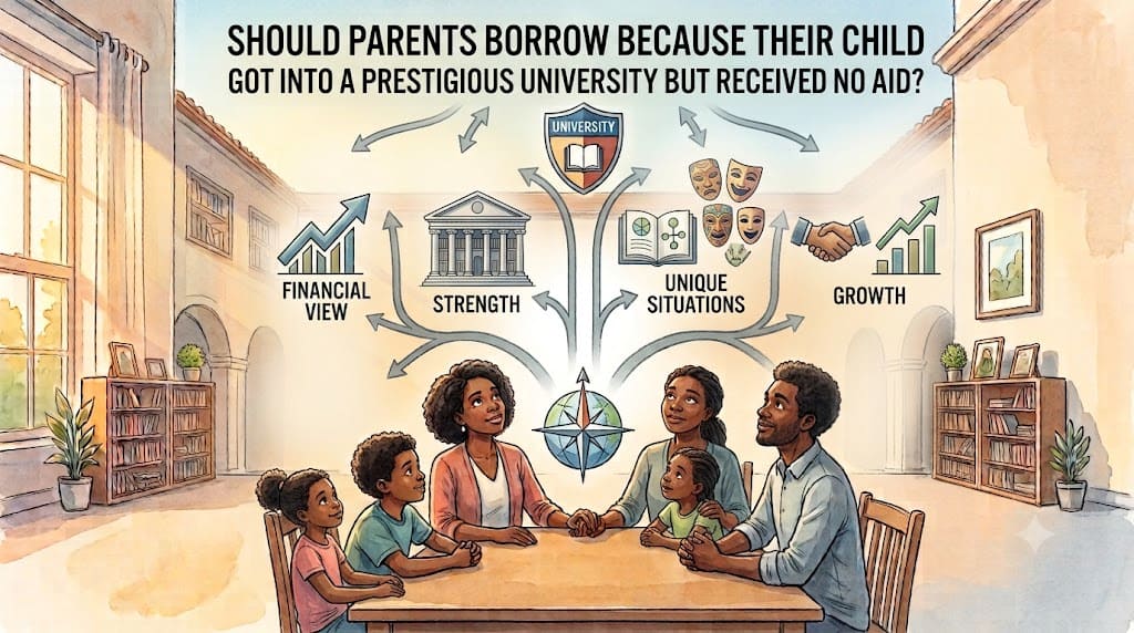 Should Parents Borrow Because Their Child Got Into a Prestigious University but Received No Aid?