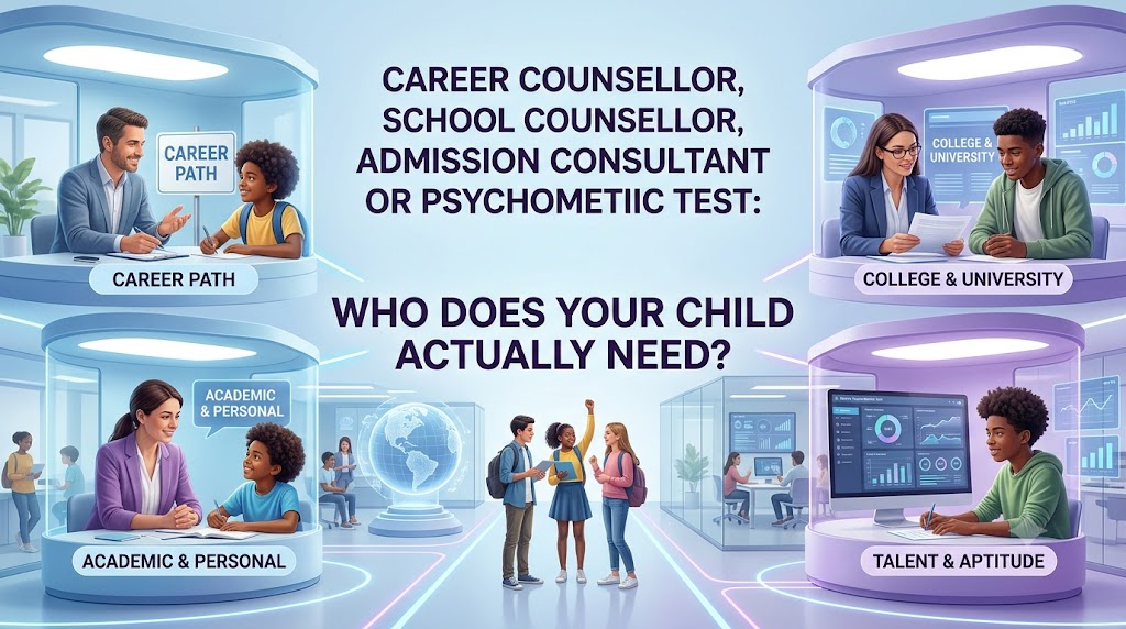 Career Counsellor, School Counsellor, Admission Consultant or Psychometric Test: Who Does Your Child Actually Need?