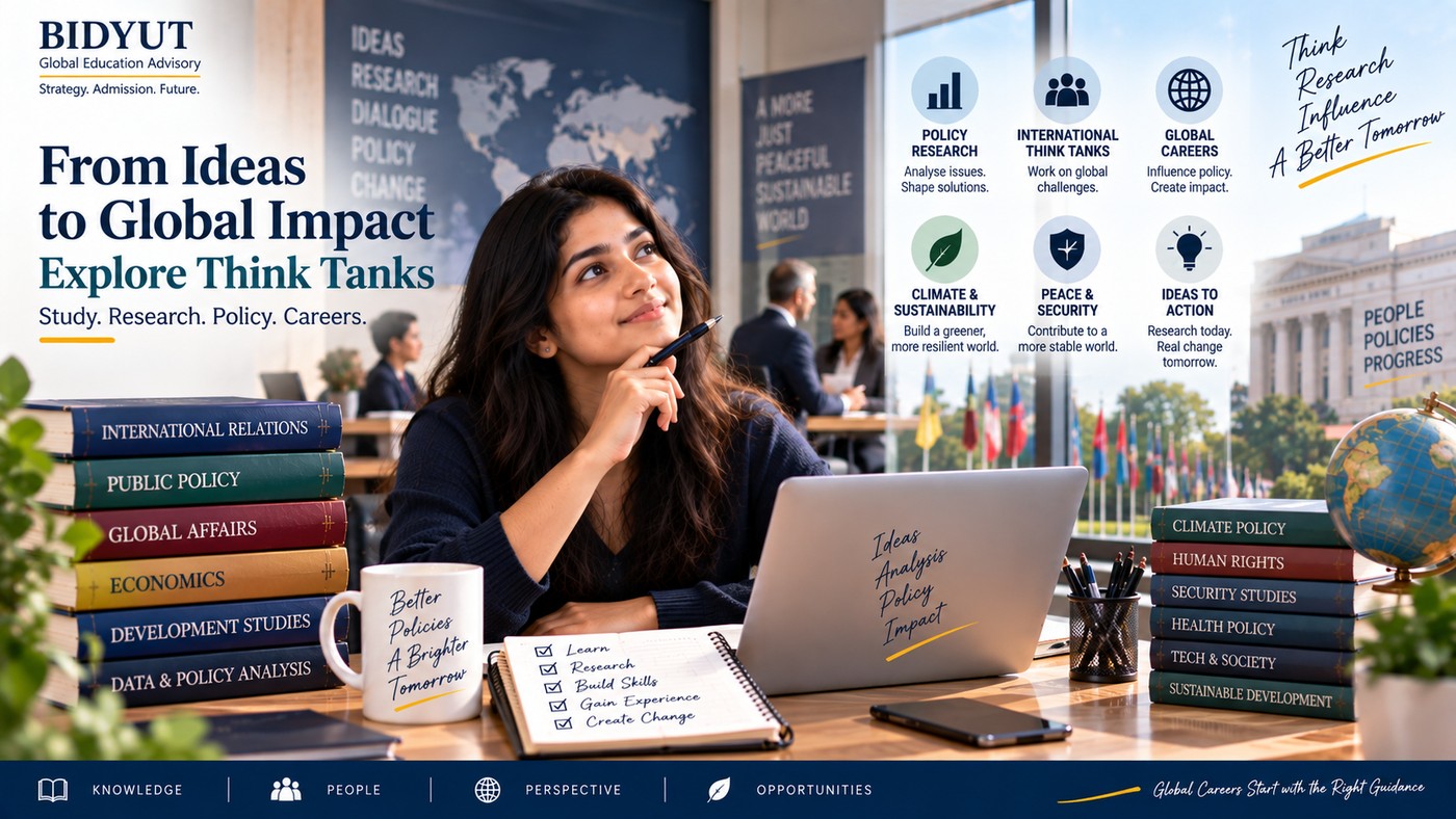 Indian student exploring careers in think tanks study and career options