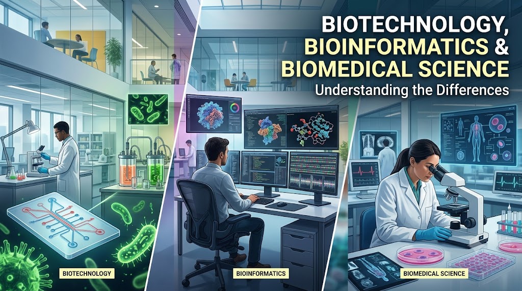 Biotechnology, Bioinformatics or Biomedical Science: Understanding the Differences