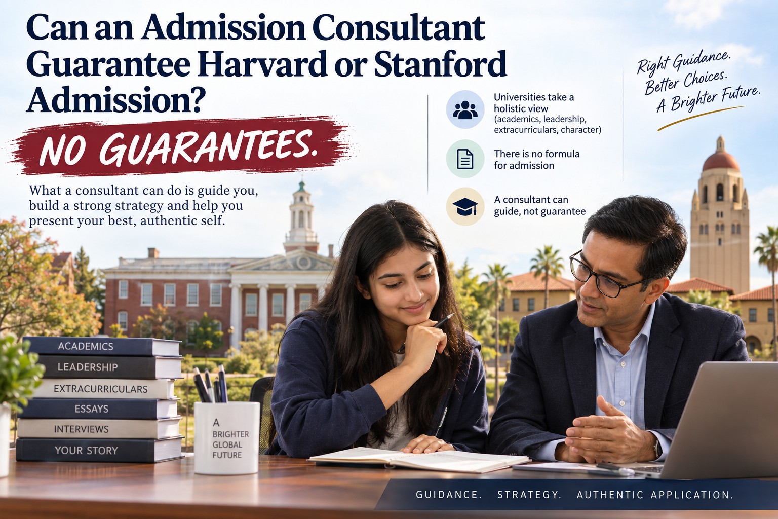 Can an admission consultant guarantee Harvard or Stanford admission