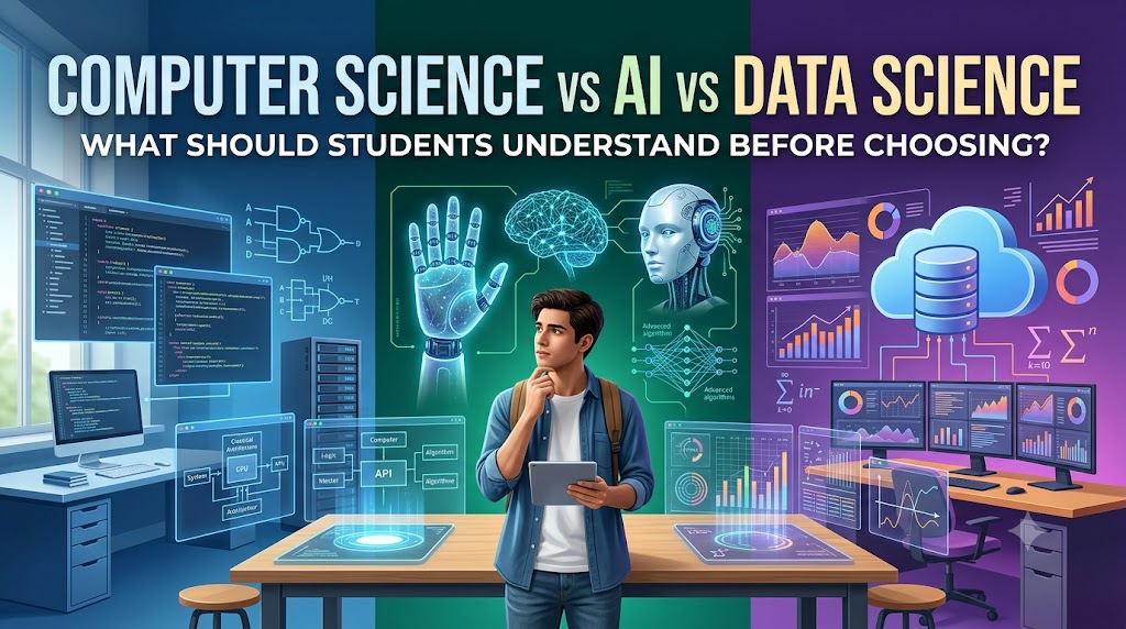 Computer Science vs AI vs Data Science: What Should Students Understand Before Choosing?