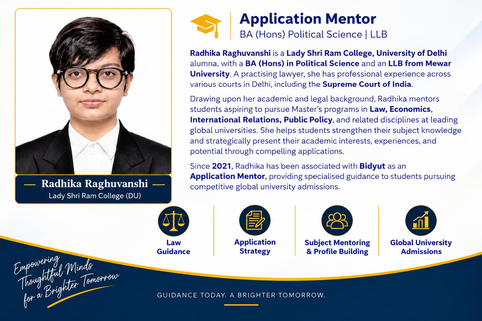 Radhika - Senior Admissions & University Strategy Advisor at Bidyut